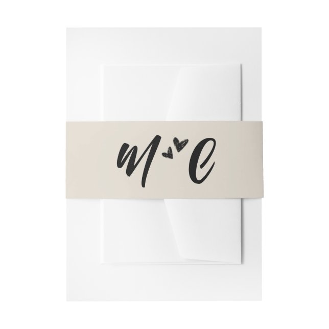 Bandeau De Faire-part Monogramme d'illustration de cœurs dessinés à la m (Devant example)