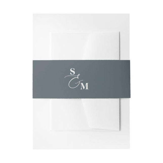 Bandeau De Faire-part Monogramme Écriture Esperluette Mariage Classique (Devant example)