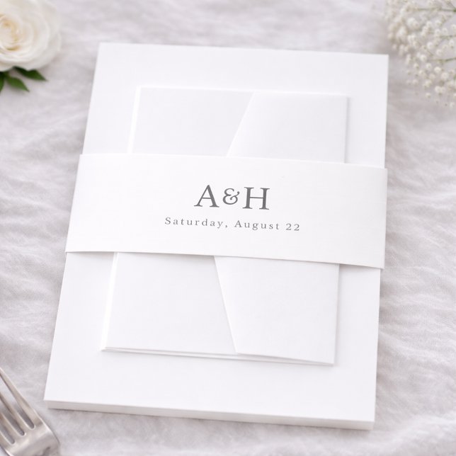 Bandeau De Faire-part Monogramme éditorial de mariage en sérif moderne (Créateur téléchargé)