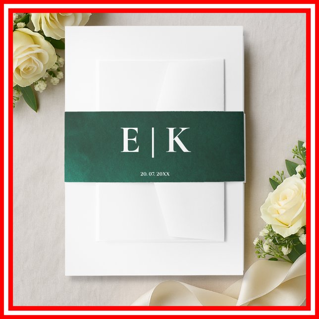 Bandeau De Faire-part Monogramme Emerald Green (Créateur téléchargé)