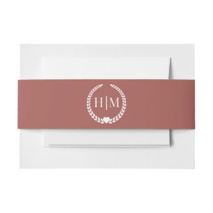 Bandeau De Faire-part Monogramme en terre cuite profonde minimaliste sim