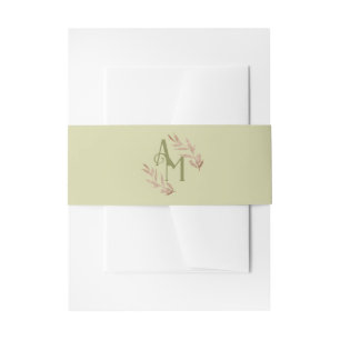 Bandeau De Faire-part Monogramme Feuille de palmier vert