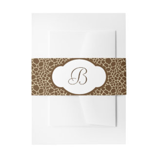 Bandeau De Faire-part Monogramme Giraffe Motif Invitation Bande Belly