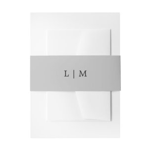 Bandeau De Faire-part Monogramme gris simple Mariage élégant minimal
