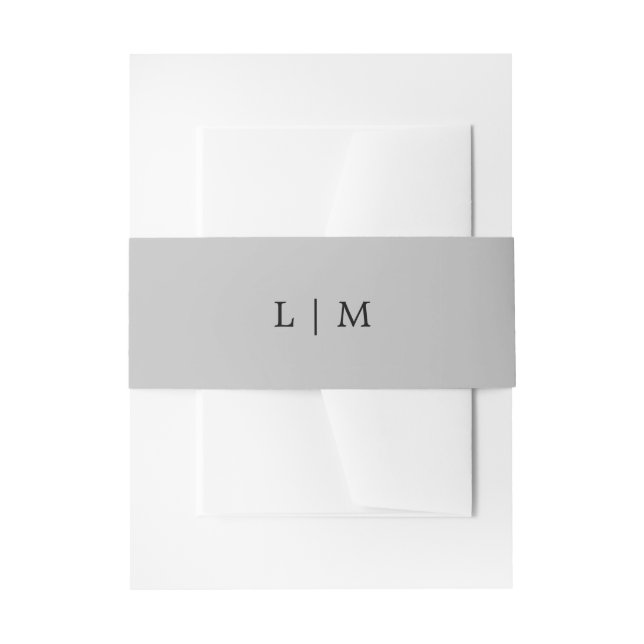 Bandeau De Faire-part Monogramme gris simple Mariage élégant minimal (Devant example)