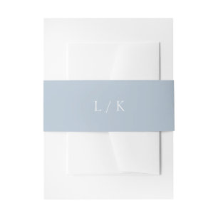 Bandeau De Faire-part Monogramme Intemporel Bleu Poussiéreux Élégant Mar