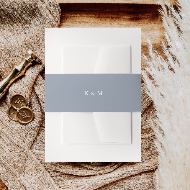 Bandeau De Faire-part Monogramme Mariage bleu clair (Créateur téléchargé)