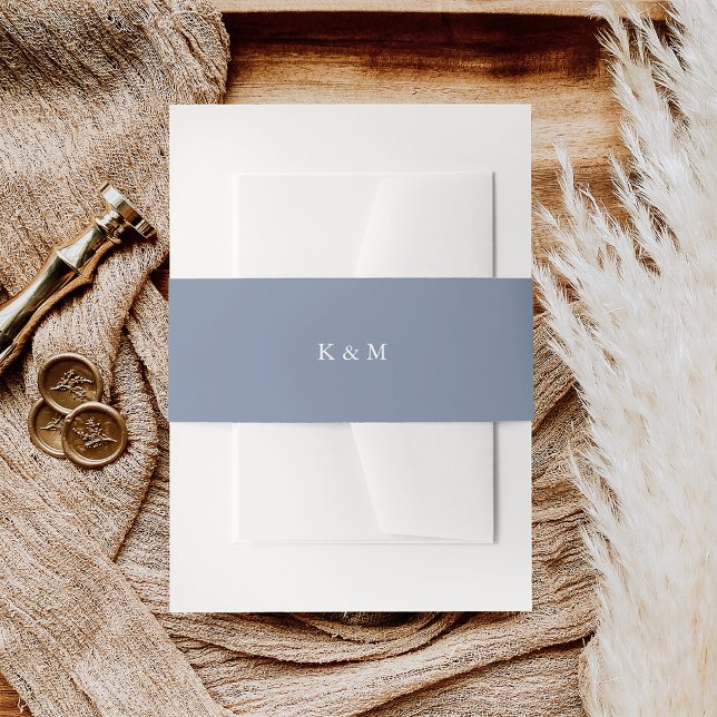 Bandeau De Faire-part Monogramme Mariage bleu du bord côtier (Créateur téléchargé)