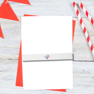 Bandeau De Faire-part Monogramme Mariage de homard bleu marine