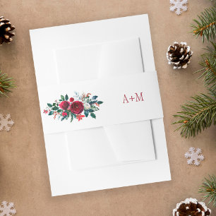 Bandeau De Faire-part Monogramme mariage de pivoines rousses