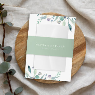 Bandeau De Faire-part Monogramme Mariage minimaliste Luxe Sage