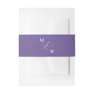 Bandeau De Faire-part Monogramme minimal et chic violet violet