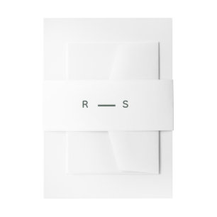 Bandeau De Faire-part Monogramme minimaliste de mariée verte Mariage
