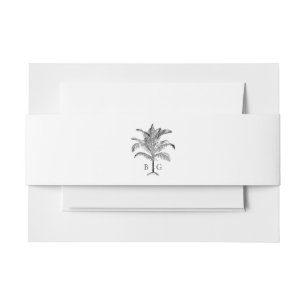 Bandeau De Faire-part Monogramme minimaliste de palmier tropical Mariage