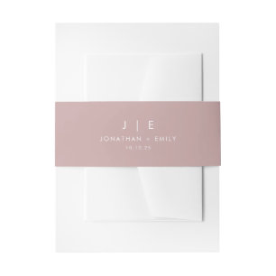 Bandeau De Faire-part Monogramme minimaliste Rose Dusty