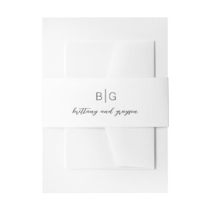 Bandeau De Faire-part Monogramme moderne Mariage noir blanc