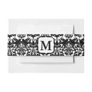Bandeau De Faire-part Monogramme noir Inséparable Vintage Damask