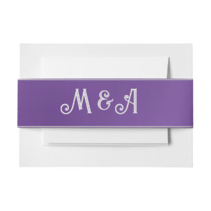 Bandeau De Faire-part Monogramme Ombre violet simple