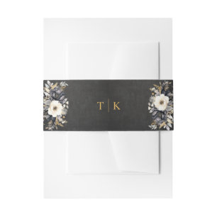 Bandeau De Faire-part Monogramme or et pivoines Invitation Bande de vent