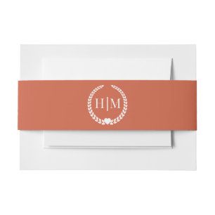 Bandeau De Faire-part Monogramme orange minimaliste simple Sienna