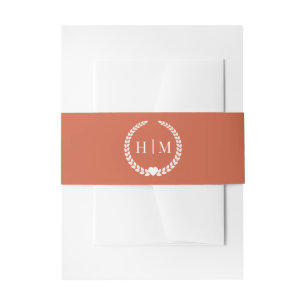Bandeau De Faire-part Monogramme orange minimaliste simple Sienna