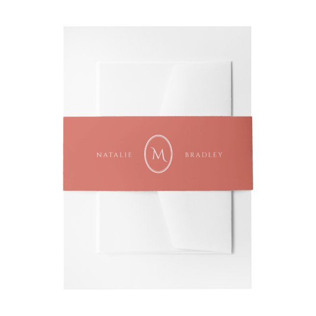Bandeau De Faire-part Monogramme ovale classique de Kingston (Devant example)