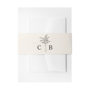 Bandeau De Faire-part Monogramme personnalisé de mariage côtier avec pal