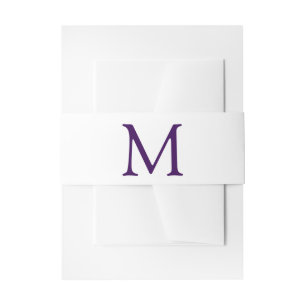 Bandeau De Faire-part Monogramme pourpre et blanc simple