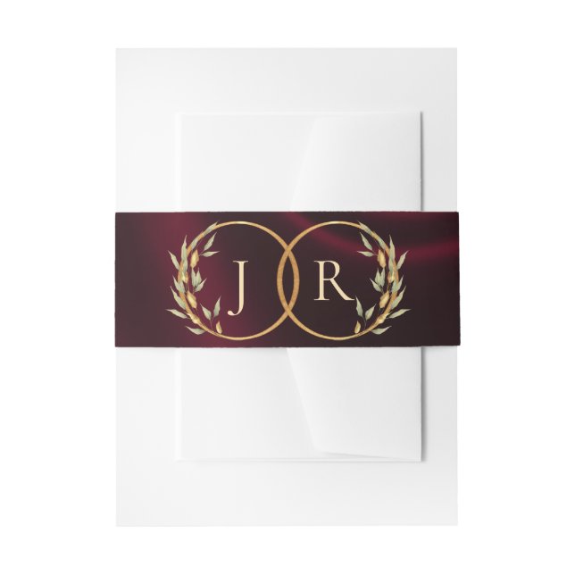 Bandeau De Faire-part Monogramme & Ruban - Bordeaux (Devant example)