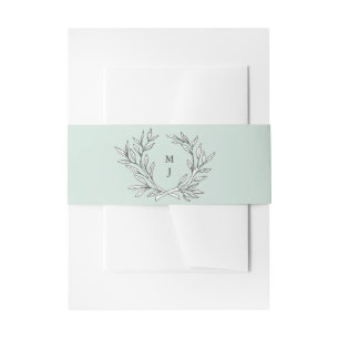 Bandeau De Faire-part Monogramme rustique Monnaie Guirlande Invitation B