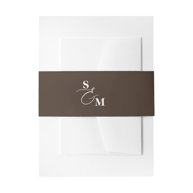 Bandeau De Faire-part Monogramme Script Esperluette Mariage Classique (Devant example)