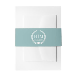 Bandeau De Faire-part Monogramme simple Élégant Mariée et Initiales de c