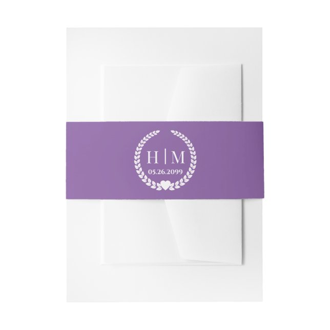 Bandeau De Faire-part Monogramme simple Élégant Mariée et Initiales de c (Devant example)