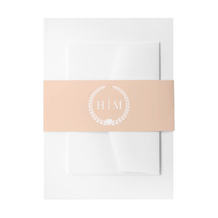 Bandeau De Faire-part Monogramme Simple Minimaliste Pêche Pastel Clair