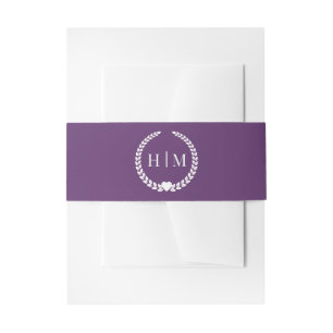 Bandeau De Faire-part Monogramme Simple Minimaliste Violet Pourpre Foncé