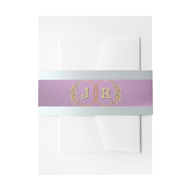 Bandeau De Faire-part Monogramme sur ruban - Lavande (Devant example)