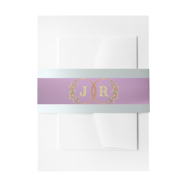 Bandeau De Faire-part Monogramme sur ruban - Lavande (Devant example)