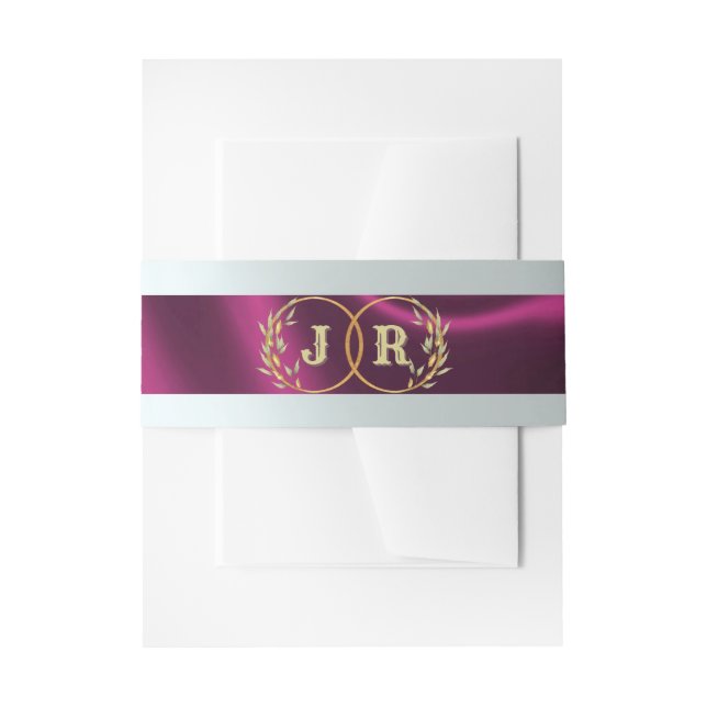 Bandeau De Faire-part Monogramme sur ruban - prune (Devant example)