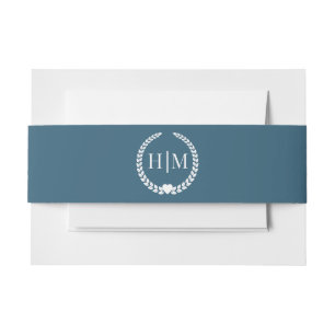 Bandeau De Faire-part Monogramme Turquoise de tempête minimaliste simple