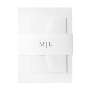 Bandeau De Faire-part Monogramme vert et blanc Mariage simple