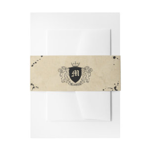 Bandeau De Faire-part Monogramme vintage et Mariage de taches d'encre