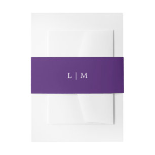 Bandeau De Faire-part Monogramme violet simple Mariage élégant