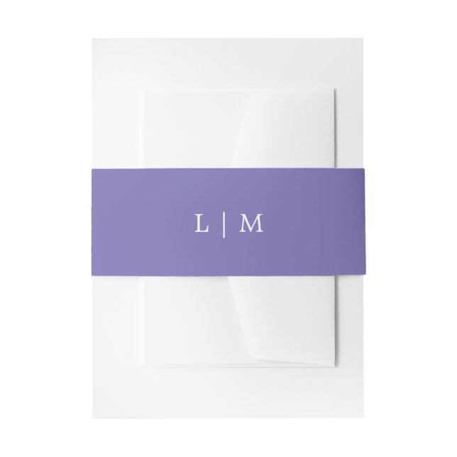 Bandeau De Faire-part Monogramme violet simple Mariage élégant minimal (Devant example)