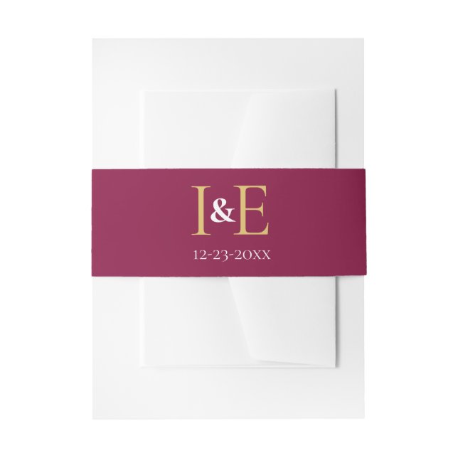 Bandeau De Faire-part Monogrammes de mariage de Noël joyeusement mariés  (Devant example)
