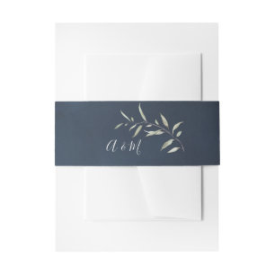 Bandeau De Faire-part moody marine minima verdure mariage monogramme