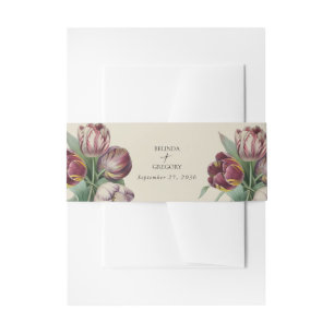 Bandeau De Faire-part Moody Watercolor Purple Tulips Mariage Faveur