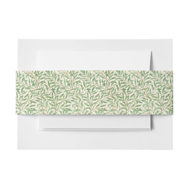 Bandeau De Faire-part Morris - Saule d'antiquité feuilles & Branches Mot (Devant Example)