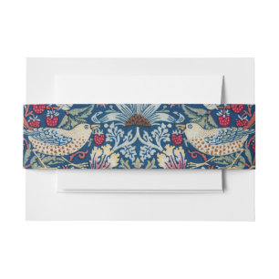 Bandeau De Faire-part Morris Strawberry Thief Classique Bleu Indigo Fin
