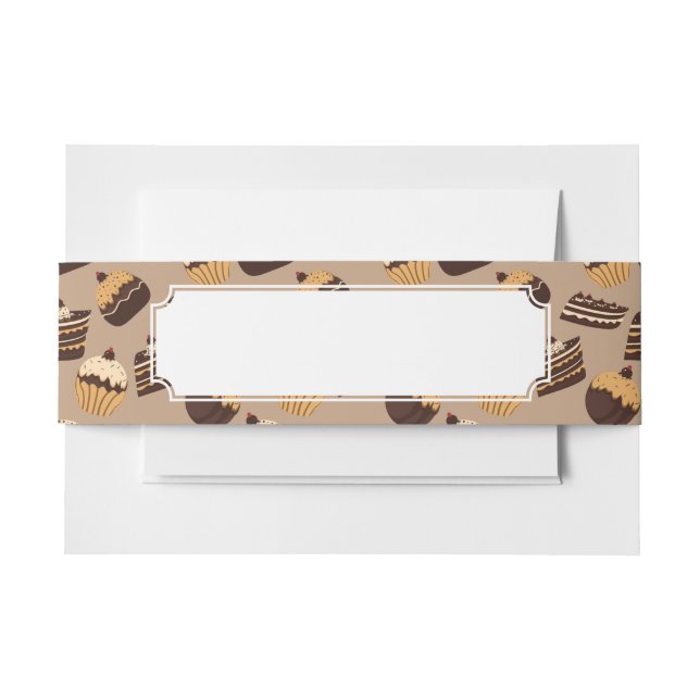 Bandeau De Faire-part Motif 3 de chocolat et de pâtisseries (Devant Example)