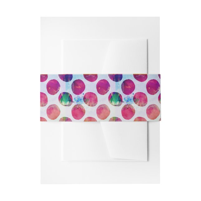 Bandeau De Faire-part Motif abstrait de points roses à l'aquarelle (Devant example)